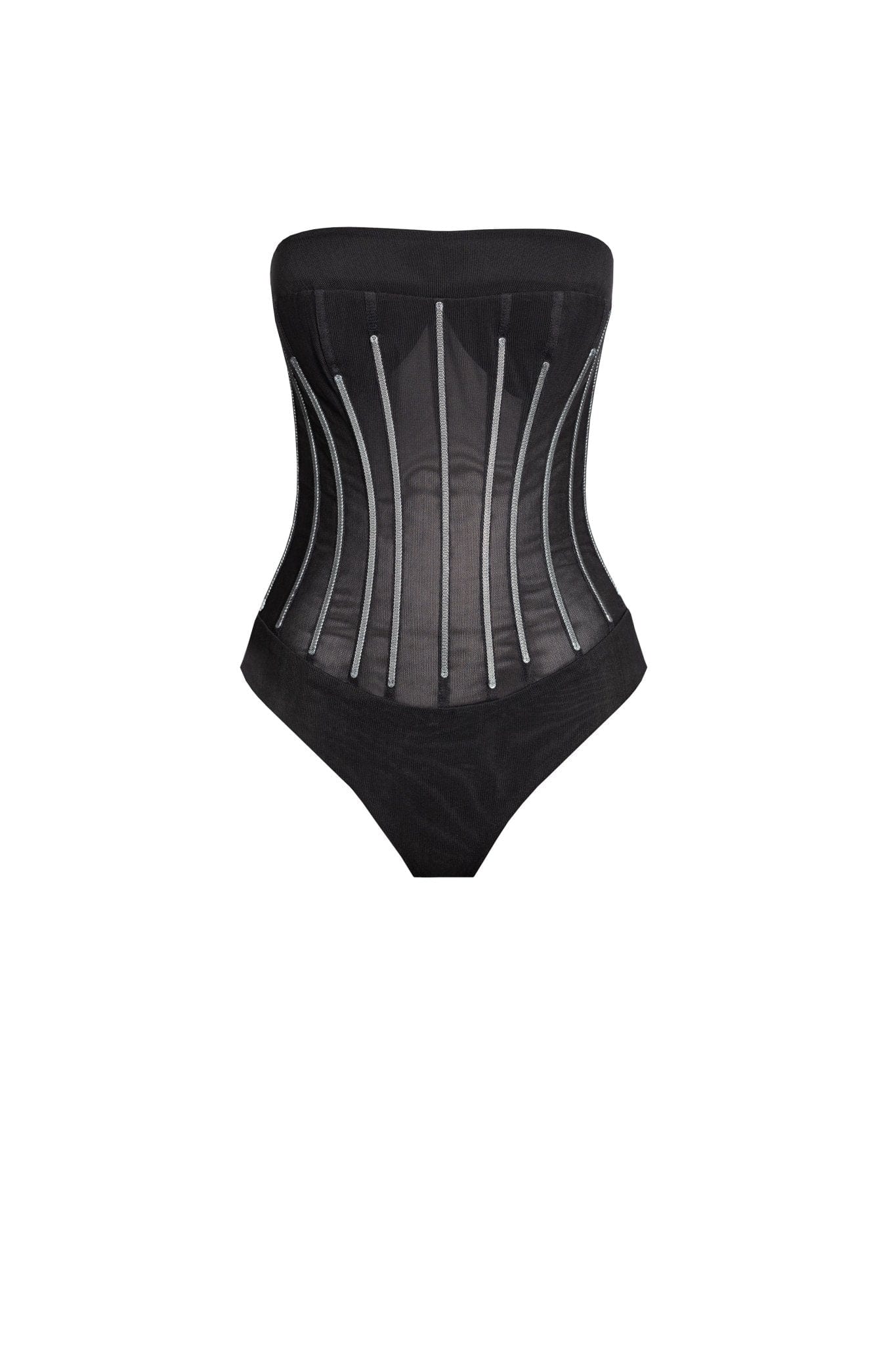 Krystal - Černé maxi šaty s přiléhavým výstřihem