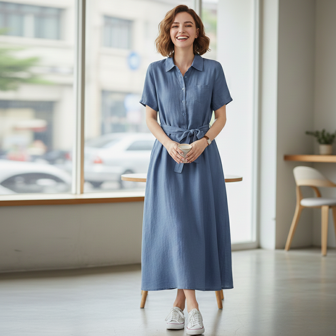 Ivy - Midi šaty s límečkem