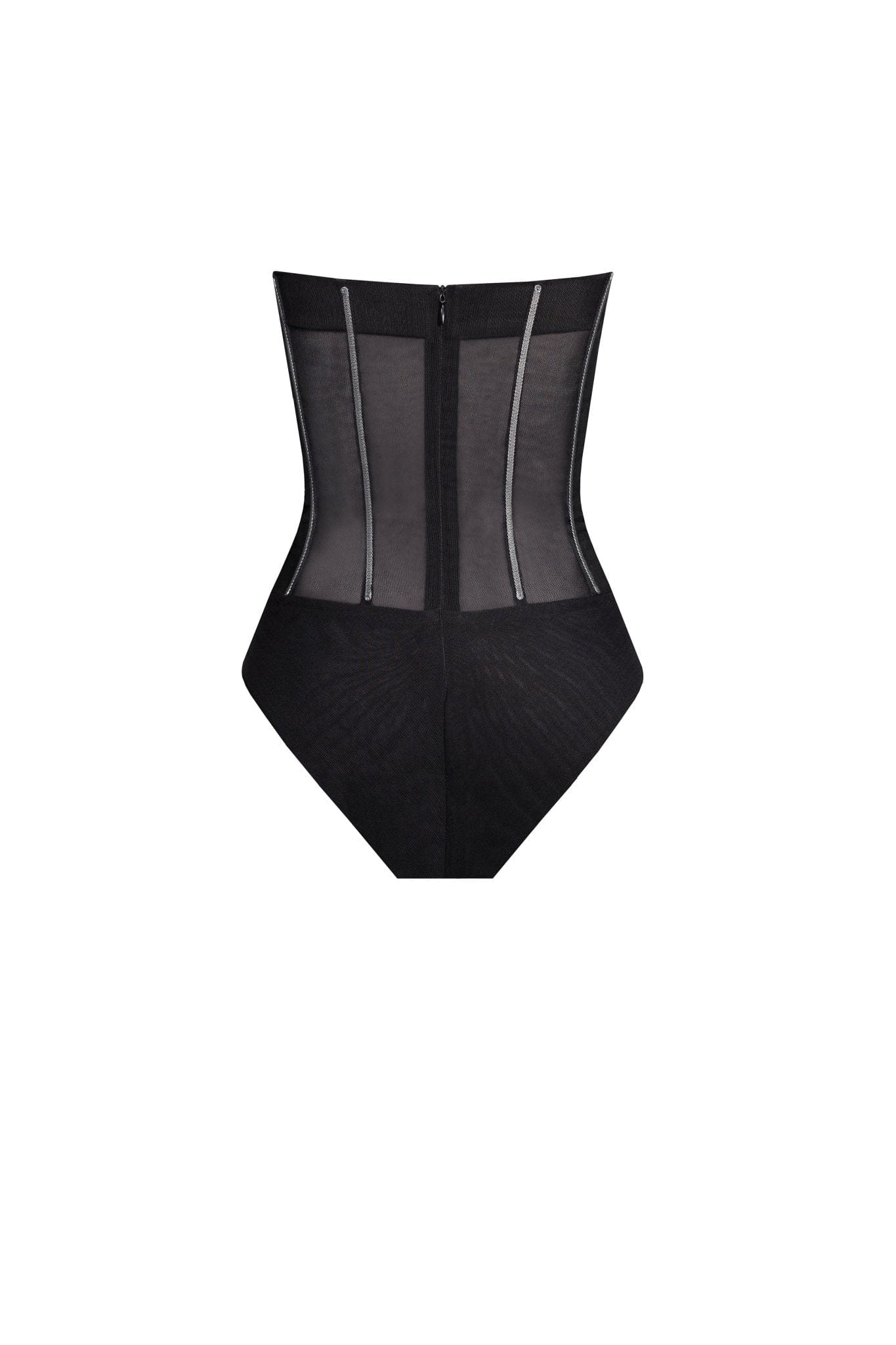 Krystal - Černé maxi šaty s přiléhavým výstřihem