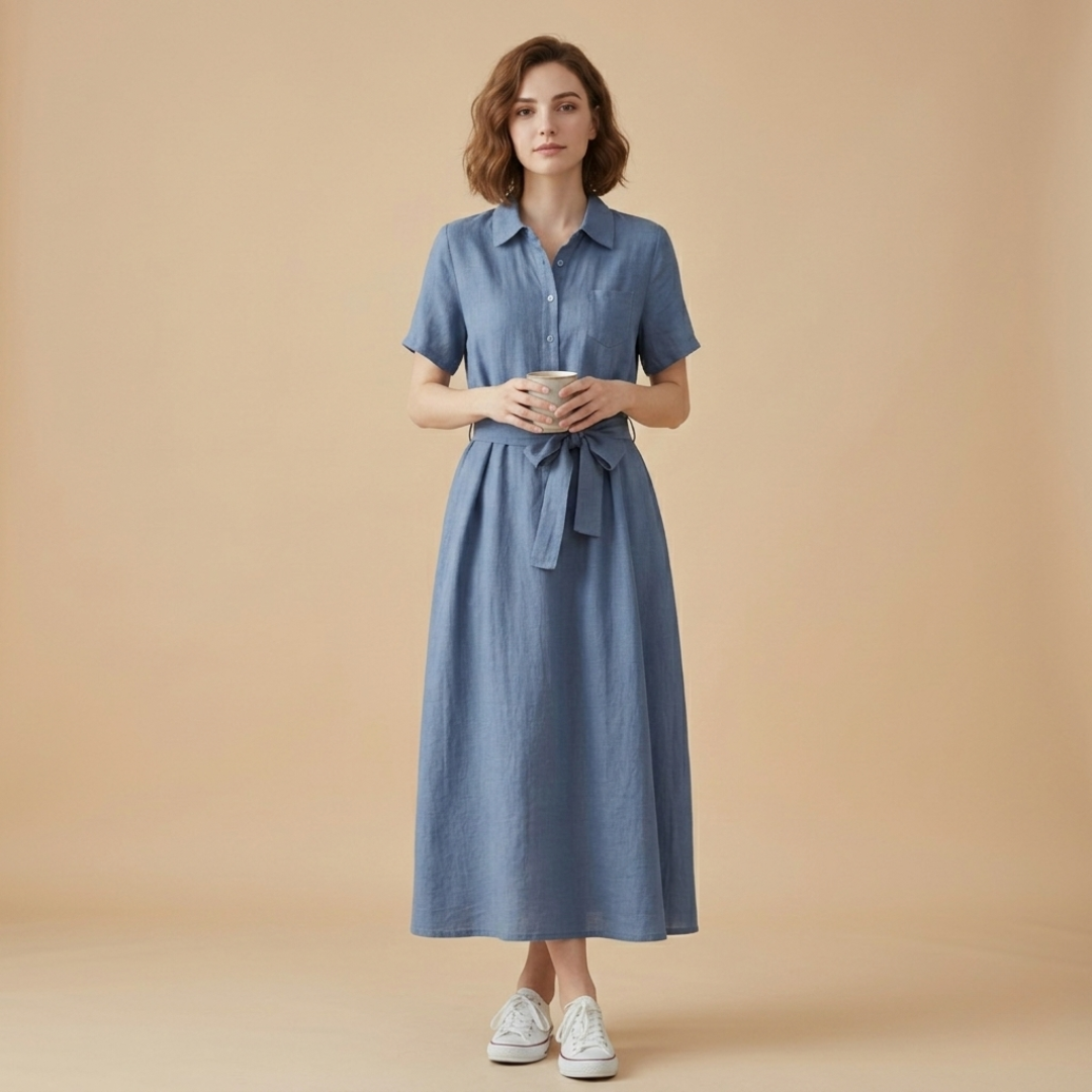 Ivy - Midi šaty s límečkem