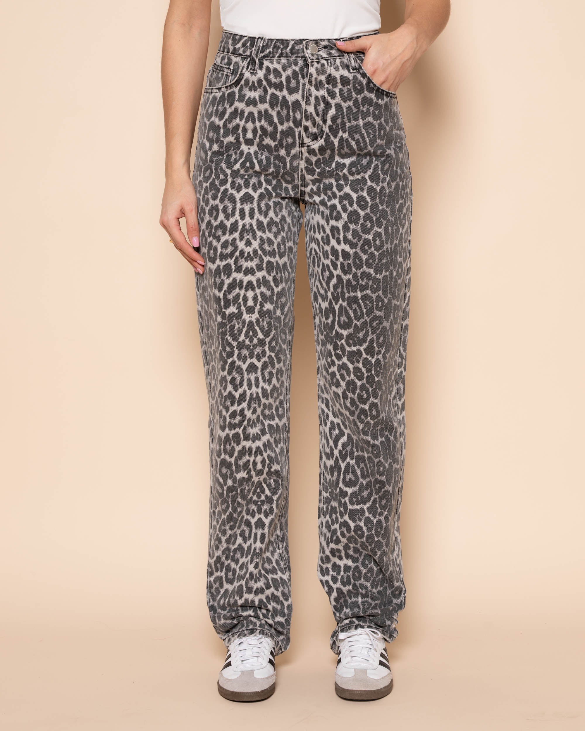 Willow - Džíny s leopardím vzorem po celé délce