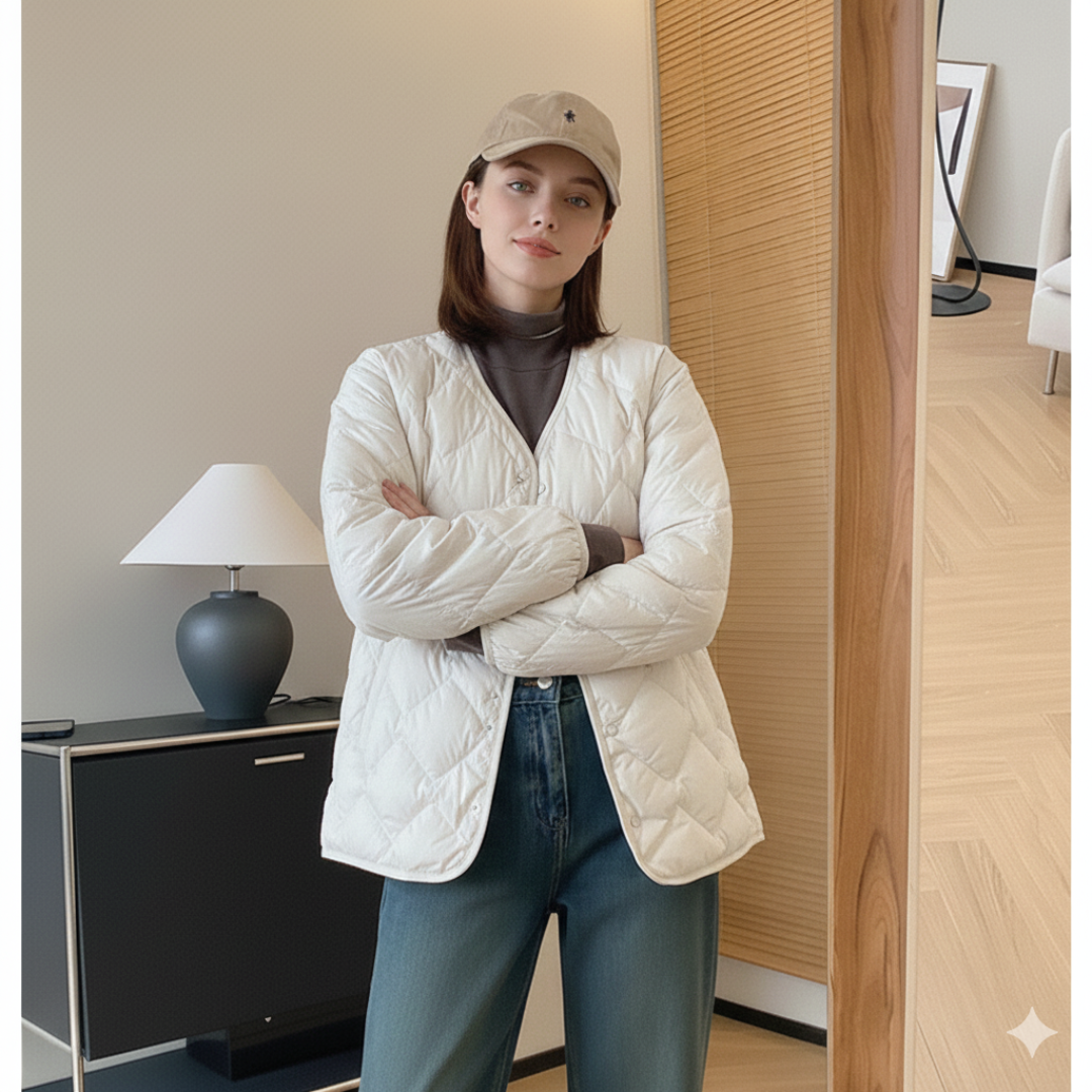 Eva - Prošívaná bunda se srdíčkem 