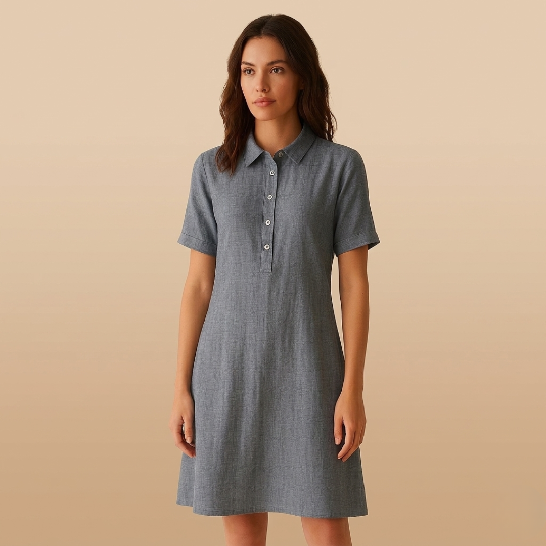 Vrbové - Lněné košilové šaty